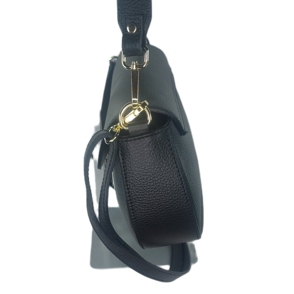 Charlie Leather Adeluccina Black Leather & Fur SM/Med Shoulder Bag/Crossbody-NWT - Picture 5 of 13